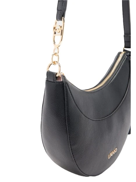 BORSA A SPALLA HOBO EFFETTO BOTTALATO DONNA NERO