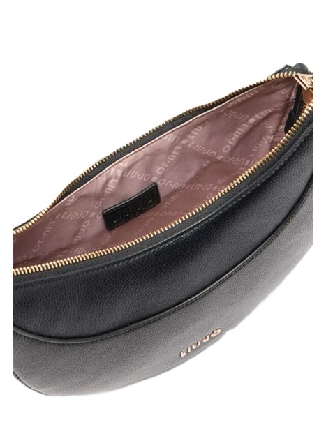 BORSA A SPALLA HOBO EFFETTO BOTTALATO DONNA NERO
