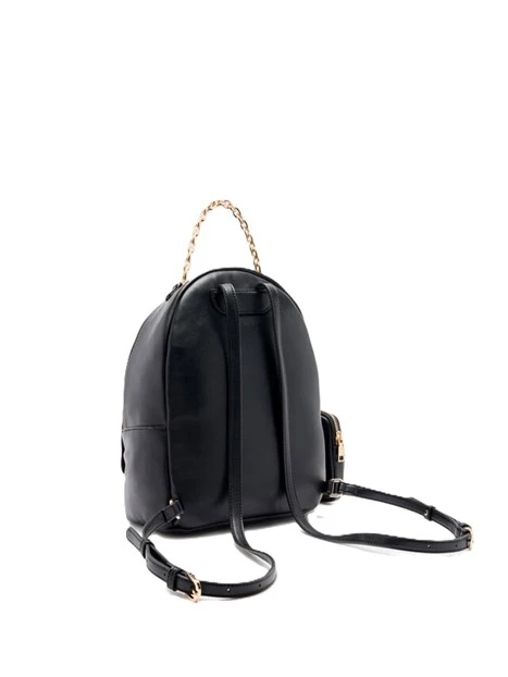 ZAINO CON TASCA FRONTALE E POCHETTE REMOVIBILE DONNA NERO