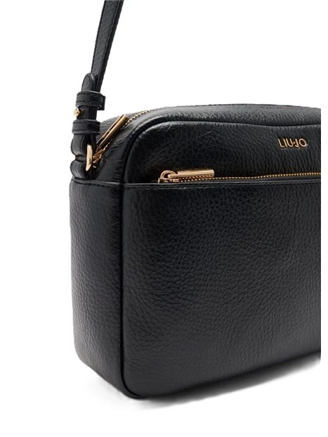 BORSA A TRACOLLA CON ZIP E TASCA ANTERIORE DONNA NERO