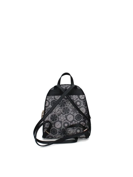 ZAINO CON FANTASIA GEOMETRICA DONNA NERO