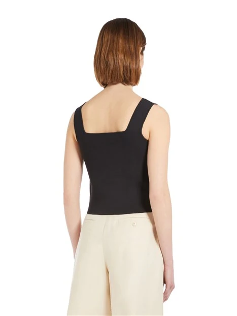 TOP CROP IN VISCOSA JACQUARD DONNA NERO