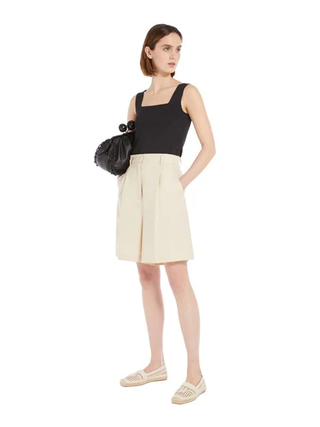 TOP CROP IN VISCOSA JACQUARD DONNA NERO