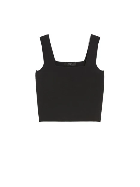 TOP CROP IN VISCOSA JACQUARD DONNA NERO