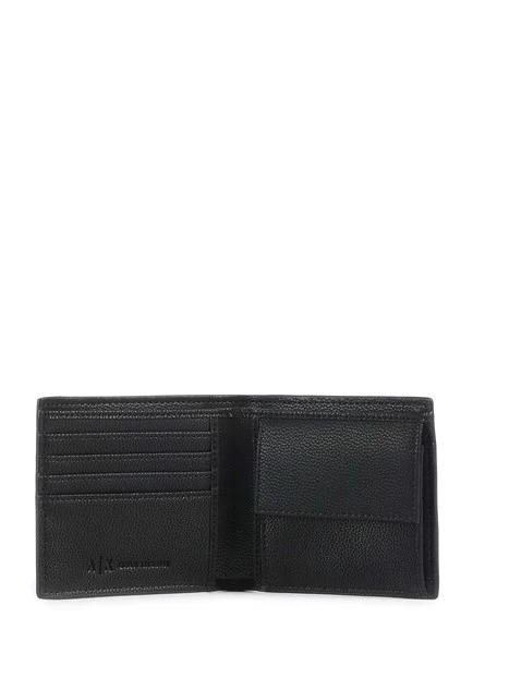 PORTAFOGLIO COMPATTO IN SIMILPELLE UOMO NERO