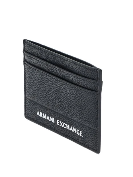 PORTATESSERE IN PELLE RIGENERATA CON LOGO IN RILIEVO UOMO NERO