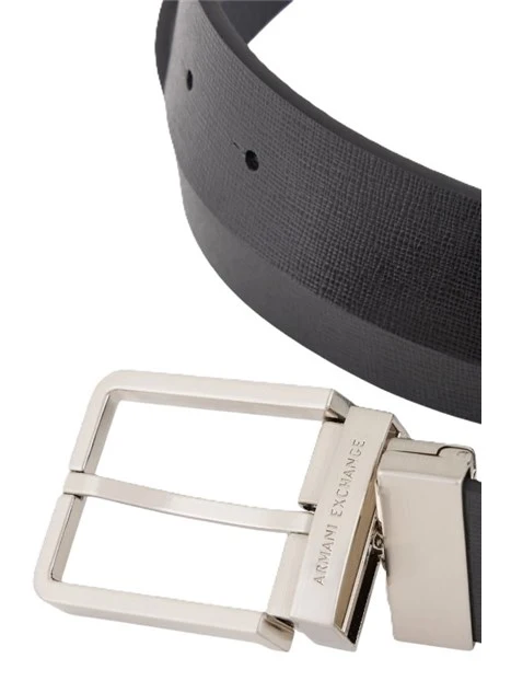 CINTURA  CON DOPPIA FIBBIA INTERCAMBIABILE UOMO NERO