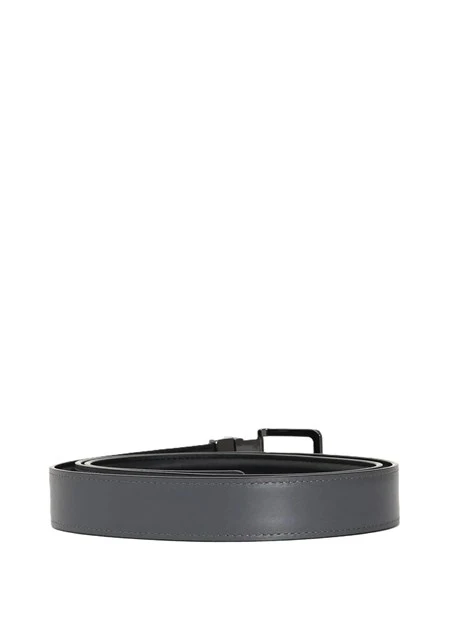 CINTURA REVERSIBILE CON LOGO IN RILIEVO UOMO NERO