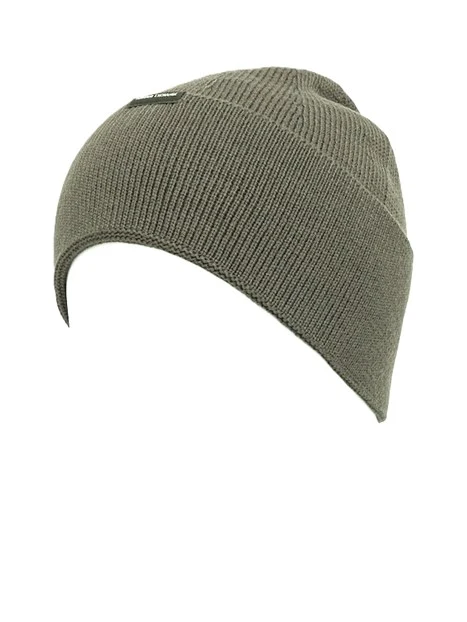 CAPPELLO IN MISTO LANA CON LOGO UOMO VERDE