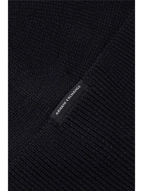 CAPPELLO IN MISTO LANA CON LOGO UOMO BLU SCURO