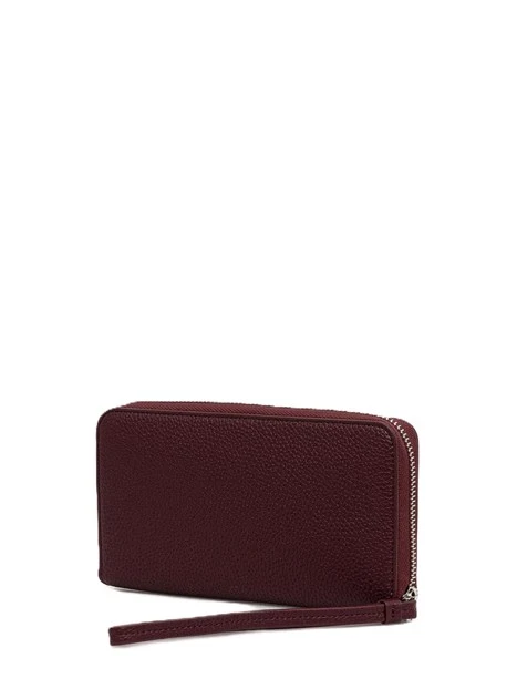 PORTAFOGLIO GRANDE CON LOGO E ZIP DONNA BORDEAUX