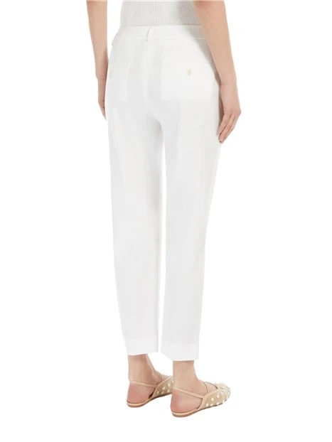 PANTALONI CROPPED A SIGARETTA DONNA BIANCO