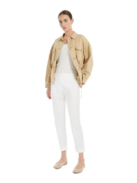 PANTALONI CROPPED A SIGARETTA DONNA BIANCO
