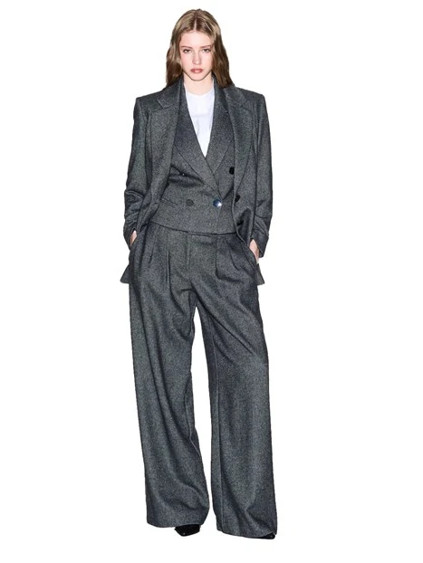 BLAZER CON COLLO A REVERS CLASSICO DONNA GRIGIO