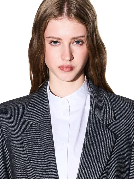 BLAZER CON COLLO A REVERS CLASSICO DONNA GRIGIO