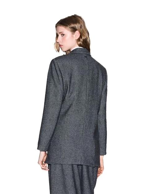 BLAZER CON COLLO A REVERS CLASSICO DONNA GRIGIO