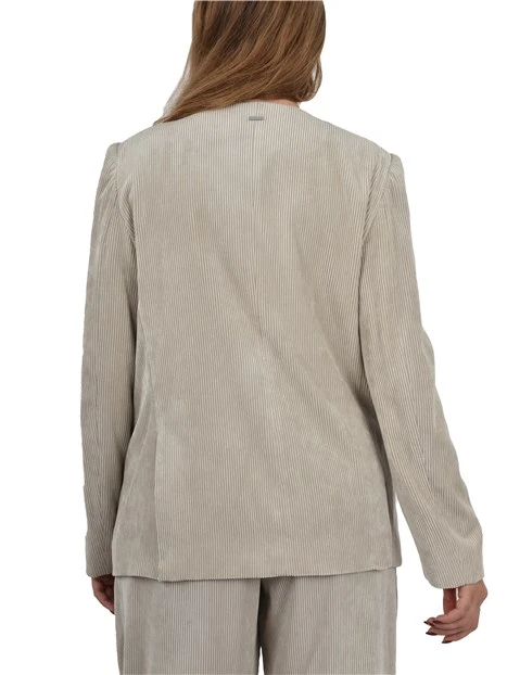 GIACCA CORTA IN VELLUTO A COSTE DONNA BEIGE