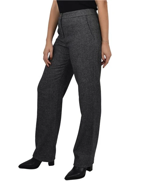 PANTALONI CHINO CON TASCHE LATERALI E POSTERIORI A FILETTO DONNA GRIGIO