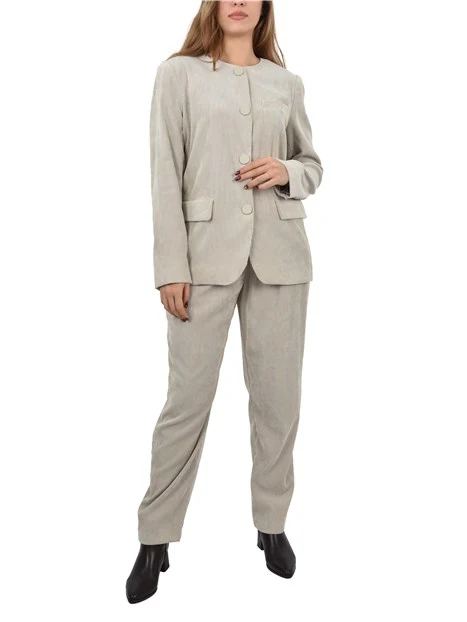 PANTALONI CHINO IN VELLUTO A COSTE DONNA BEIGE