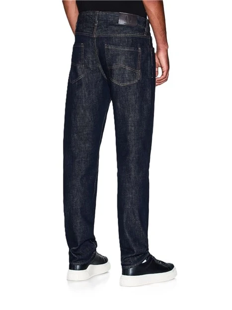 JEANS REGULAR CON CUCITURE A CONTRASTO UOMO BLU