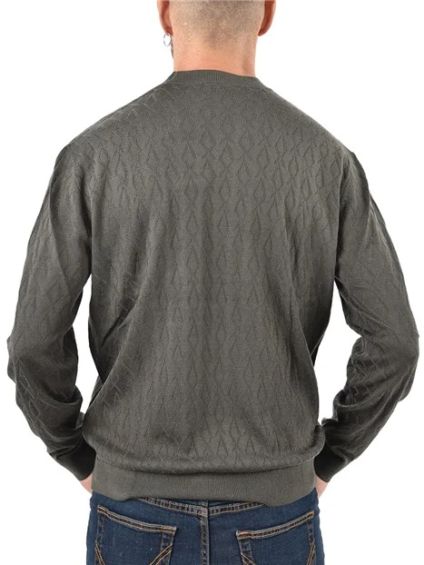 MAGLIA GIROCOLLO CON MOTIVO MONOGRAM UOMO VERDE