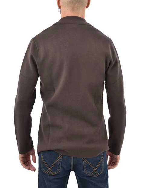 GIACCA IN MAGLIA MONOPETTO UOMO MARRONE