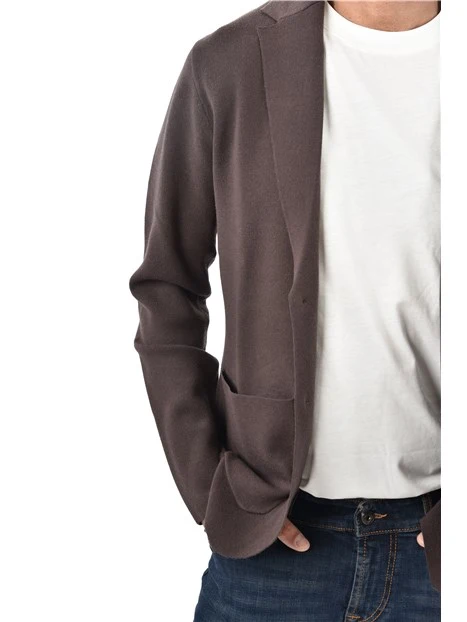GIACCA IN MAGLIA MONOPETTO UOMO MARRONE