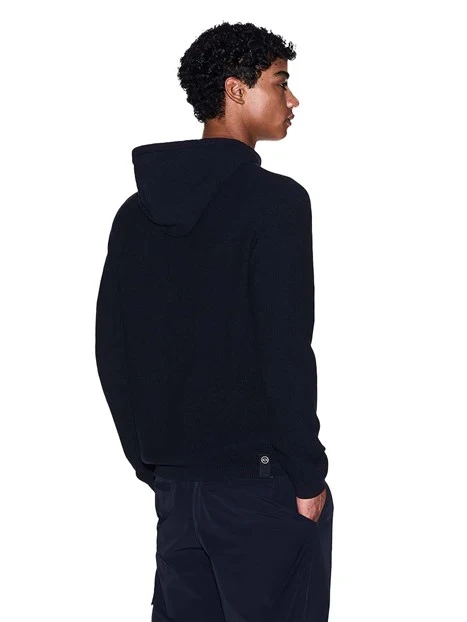 FELPA CON CAPPUCCIO IN COTONE UOMO BLU