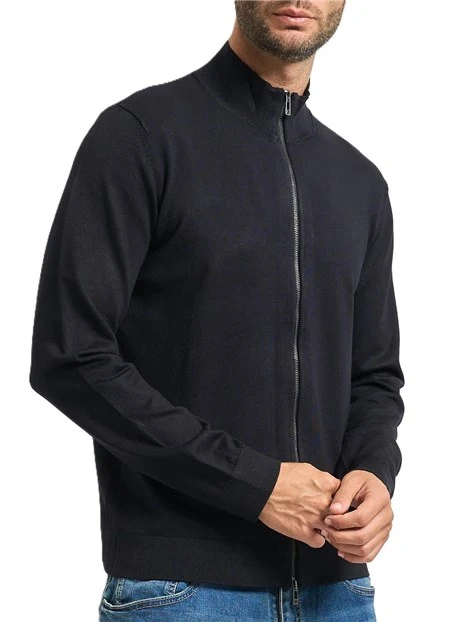 CARDIGAN CON ZIP A DOPPIO CURSORE UOMO BLU