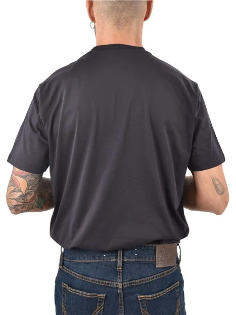T-SHIRT MANICA CORTA CON LOGO RICAMATO UOMO BLUE