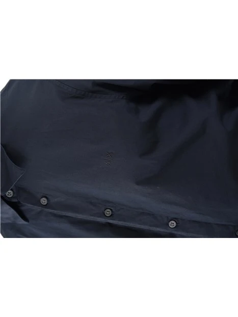 CAMICIA CON LOGO RICAMATO E COLLO CLASSICO UOMO  BLU