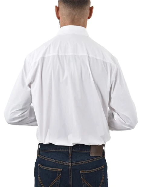 CAMICIA ELEGANTE IN TESSUTO STRETCH  UOMO BIANCO