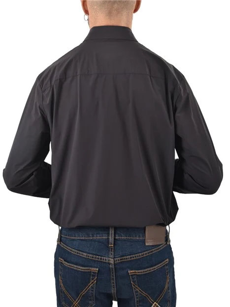 CAMICIA ELEGANTE IN TESSUTO STRETCH  UOMO NERO