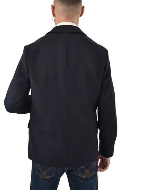 BLAZER MONOPETTO CON TASCHE FRONTALI CON PATTA UOMO BLU