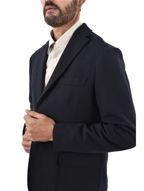 BLAZER MONOPETTO CON TASCHE FRONTALI CON PATTA UOMO BLU