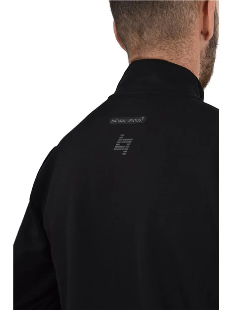 TUTA CON LOGO E TASCHE A CERNIERA SU FELPA UOMO NERO