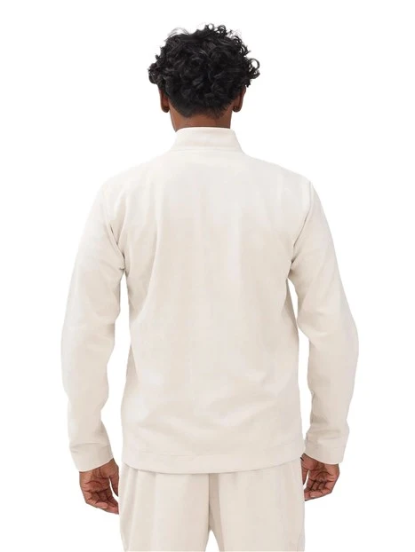 FELPA CON ZIP EFFETTO SCAMOSCIATO UOMO BEIGE