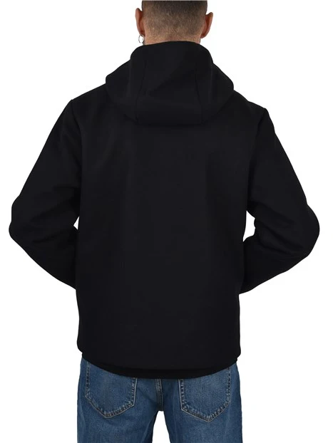 CAPPOTTO CORTO CON CERNIERE LATERALI CON ZIP UOMO NERO