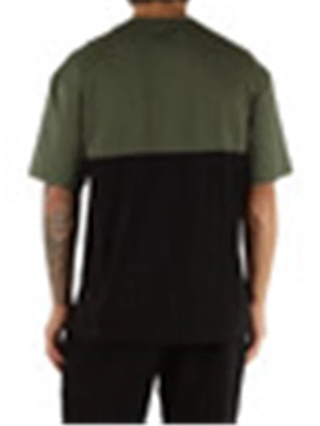 T.SHIRT MANICA CORTA CON INSERTI A CONTRASTO UOMO VERDE