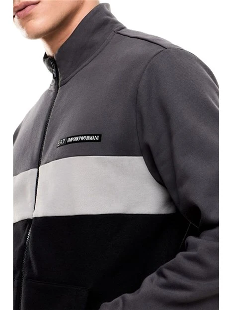 TUTA IN COTONE CON COLORI A CONTRASTO E LOGO GOMMATO UOMO NERO