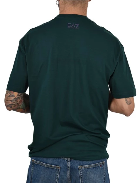 T-SHIRT MANICA CORTA CON LOGO A CONTRASTO SUL PETTO UOMO VERDE