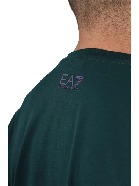 T-SHIRT MANICA CORTA CON LOGO A CONTRASTO SUL PETTO UOMO VERDE