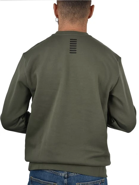 FELPA GIROCOLLO IN COTONE CON LOGO SUL PETTO UOMO VERDE