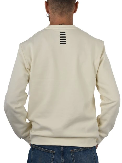 FELPA GIROCOLLO IN COTONE CON LOGO SUL PETTO BIANCO
