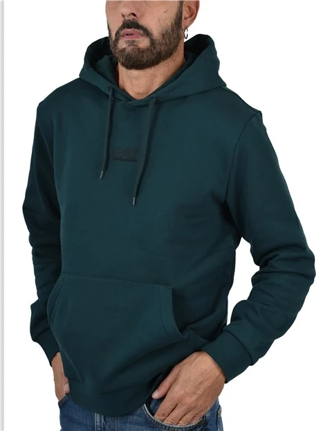 FELPA CON CAPPUCCIO UOMO VERDE SCURO