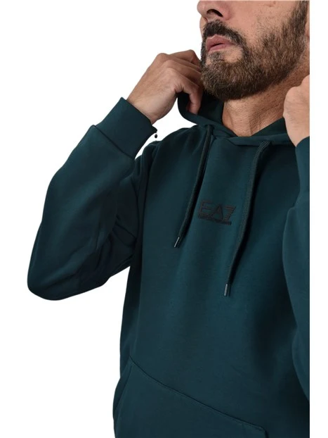 FELPA CON CAPPUCCIO UOMO VERDE SCURO