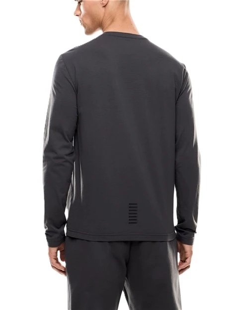 T-SHIRT MANICA LUNGA CON STAMPA LOGATA UOMO GRIGIO