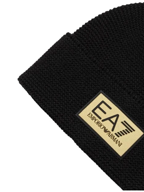 BERRETTO IN LANA A COSTINE UOMO NERO