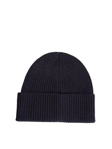 BERRETTO IN MAGLIA A COSTINE UOMO BLU