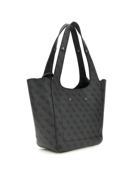 BORSA A SPALLA CON STAMPA LOGO E POCHETTE INTERNO DONNA BEIGE